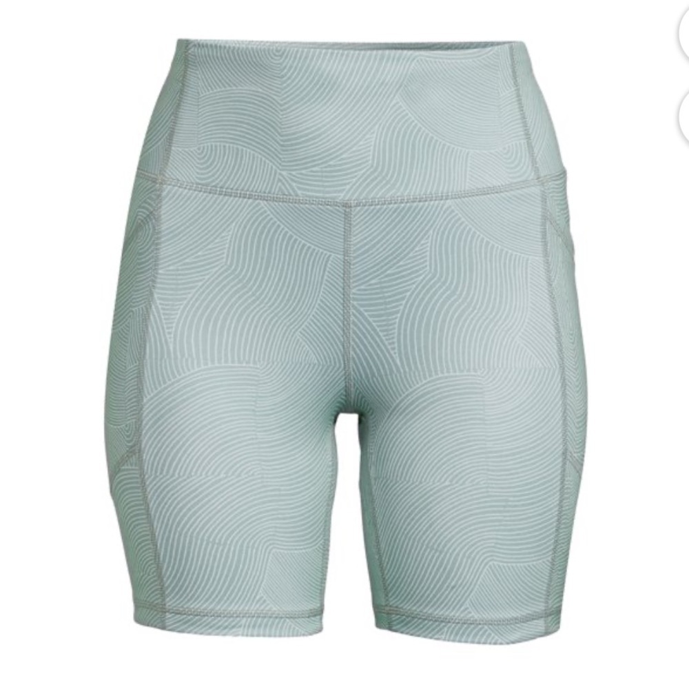 Avia Women's Mint Patterned Bike Shorts Size M with pockets!